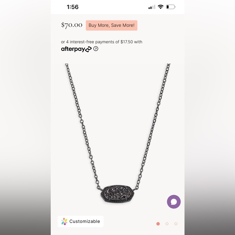 COPY - Kendra Scott Elisa Pendant Necklace in Black Drusy